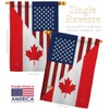 US Friendship Canada House Flag Regional USA American Alliance World