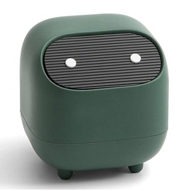 Mini Trash Can with Lid Desk Small Plastic Trash Can Countertop Push Trash Can for Bathroom Dresser, Desk, Office or Coffee Table, Green, with 100 Trash Bags (Green)