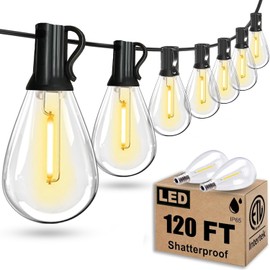REEMEER 120FT Outdoor String Lights, Ultra Long Waterproof 30+2 Shatterproof Bulbs Led Outside Patio Lights for Porch Deck Garden Backyard Balcony Wedding Party Decor