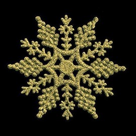 Robelli Glitter Snowflake Star Christmas Tree Hanging Pendant Ornaments Decorations (10cm Gold)