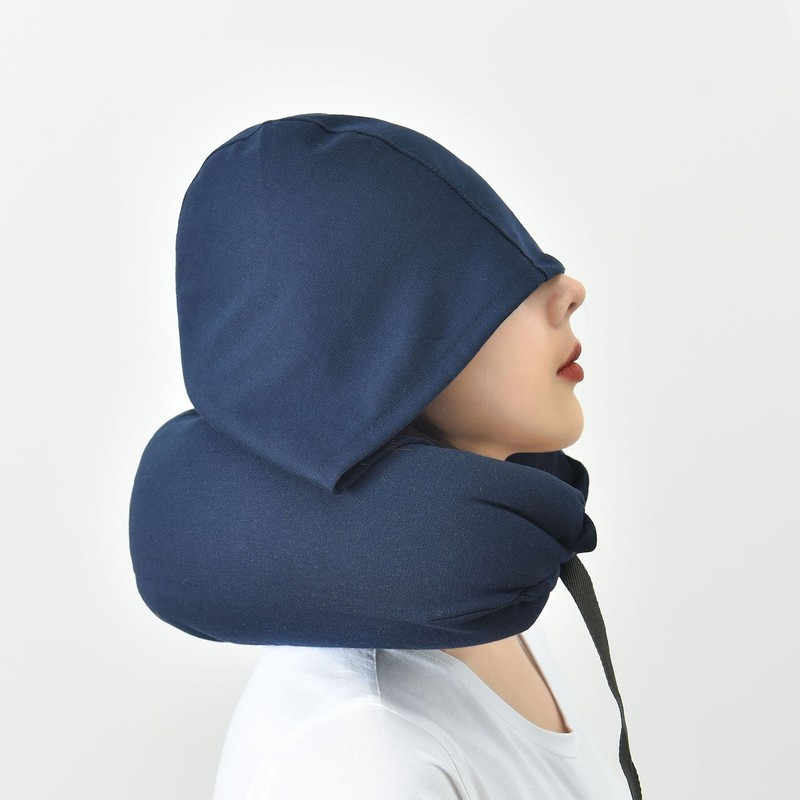 Hoodie Travel Pillow Hooded Neck Pillow Adjustable Ergonomic Travel Neck