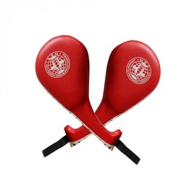 Taekwondo Kick Pads PU Double Kick Punch Pad Target Training Hand Pad Foot Techniques Training Device for Kickboxing (Red)