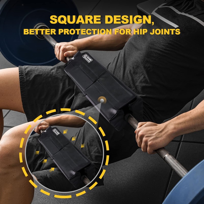 POWER GUIDANCE Square Hip Thrust Pad Barbell Squat Pad Protective