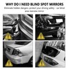 2PCS Car Blind Spot Mirror,360° Rotatable HD Wide Angle Convex