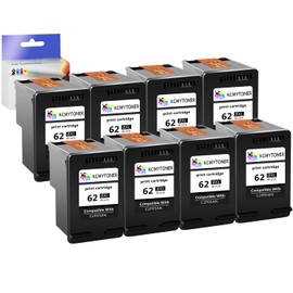 KCMYTONER 62XL Remanufactured Ink Cartridge Replacement for HP 62 XL Compatible with Envy 7640 5660 7645 5540 Officejet 200 250 Printer (8 Black)