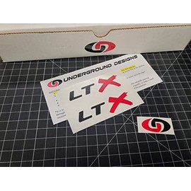 LTX Hood Decals 3.5" Racing Engine Window Stickers Fits Corvette Camaro CTSV LT1 LT4 LT5 Select Color: (Gloss Black & Red, 2)