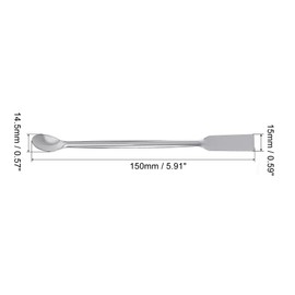 sourcing map Micro Lab Spoons Mixing Spatula End 5.91" Silver 201 Stainless Steel Powders Sampling Spoon for Laboratory Pack of 3