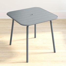 Novogratz Poolside Gossip Collection, June Outdoor/Indoor Square Dining Table, Light Grey