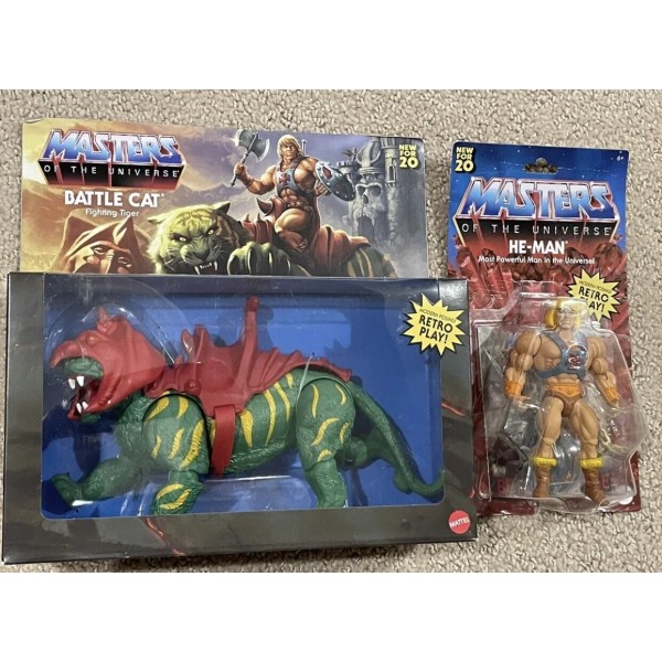 Mattel He-Man MOTU RETRO PLAY He-Man And Battle Cat Bundle