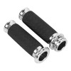 Unbranded Black + Chrome 1" Electronic Handle Grips For Harley
