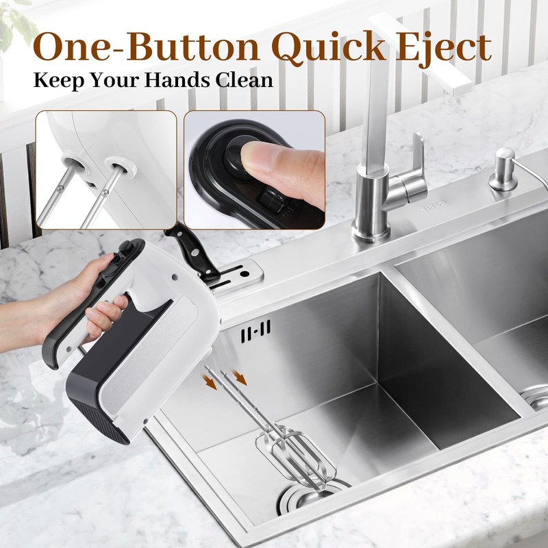 5-Speed Electric Hand Mixer, 800W Handheld Mixer with Turbo for
