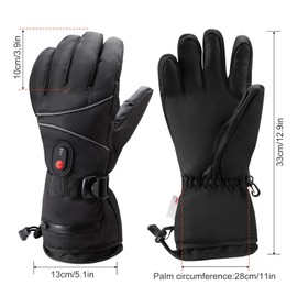 Towwoo Heated Gloves, Heated Gloves for Men and Women, Waterproof Touchscreen Warm Winter Gloves, 3 Temperature Levels, for Outdoor Climbing, Hiking, Camping