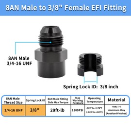 2 PCS MONOKING 8AN Male to 3/8" Female EFI Quick-Disconnect Fitting Hose Adapter Aluminum