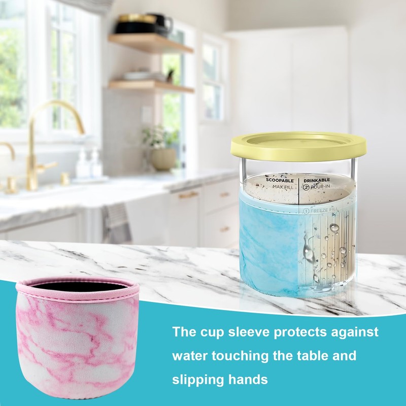 Pack of 4 Accessories for Ninja Creami Deluxe Container, Reusable
