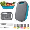 HI NINGER camping cutting board, Collapsible Chopping Board with Colander,