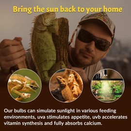 Lustaled 8Pack Heat Lamp Bulbs, 50W Reptile Heat Bulb, UVA UVB Reptile Light Bulb, E26 Dimmable Full Spectrum Sun Lamp Reptile Basking Bulb for Chicks, Turtle, Lizard, Amphibians, Puppies