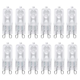 G9 40W Clear Halogen Capsule Bulbs Dimmable,220-240V, Warm White 2700K, 580 Lumen, Up to 3000 Hours Life, 12 Pack, by Fancibuy