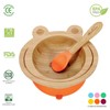 Vinsani Frog Bamboo Bowl and Spoon Set for Baby/Toddler, Frog