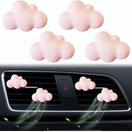 4 Stück rosa Wolken-Lüftungs-Clips, niedliche Wolke, Auto-Lufterfrischer-Clips, lustige Auto-Diffusor-Lüftungs-Clips, Auto-Innendekoration, niedliches Autozubehör, Auto-Dekoration für Frauen