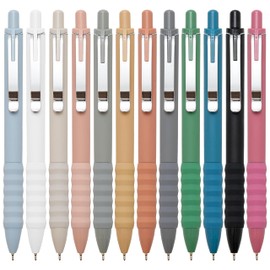 Aisibeiger Ballpoint Pens Black Ink Ball Point Pen with Super Soft Grip Medium Point 1.0mm Office Pens (Silver 12-count)