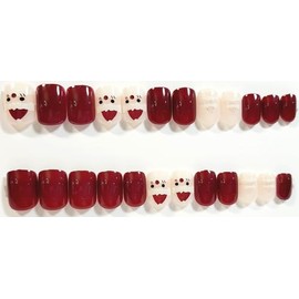 Santa Claus Is In Town Glossy Extra Short Square Press On Nails - 24 Pieces - Artificial Nail Kit - Christmas Nails