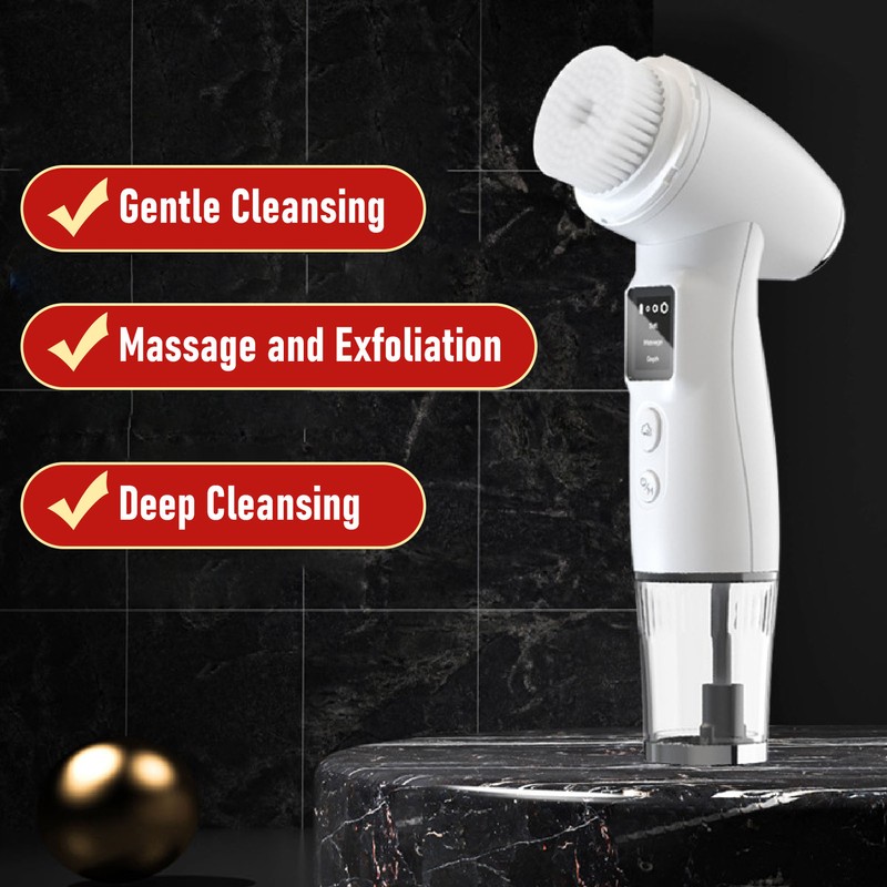 Handheld Facial Cleansing Brush IPX5 Waterproof Automatic Foaming Electric Facial