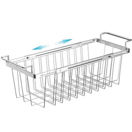 Orgneas Freezer Baskets for Chest Freezer, Capacity Expandable Deep Freezer Organizer Bins Adjustable From 16.5" to 26.5" Stainless Steel Wire Basket Storage with Hanging Handles