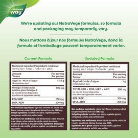 Natures Way NutraVege Softgels Menta Fresca 30 c - Omega3 de Algas en Suave para Apoyo Cardiovascular en Dosis Reducida                               