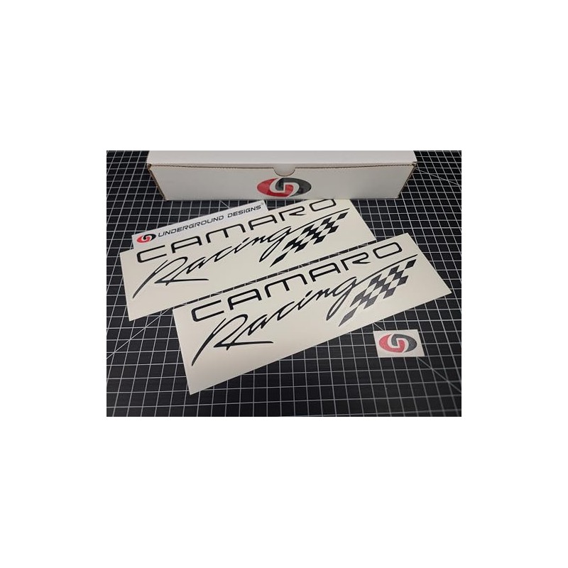 Camaro Script Racing Decals (2-Pack) Retro Side Rocker Panel Stickers