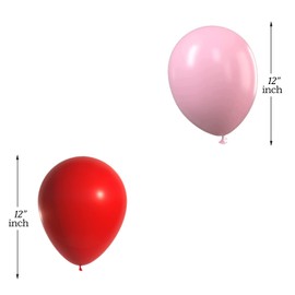Birthday Balloons 12 Inch Pink and Red Party Balloons For Girls Women Birthday Party Supplies Wedding Engagement Baby Shower Anniversary Bridal Shower Decoration 30 Pack