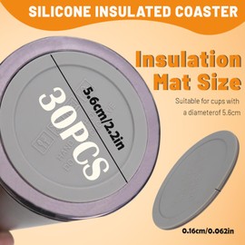 Sekonow 30Pcs Rubber Bottoms for Sublimation Tumblers, Non Slip Silicone Bottom Protector Bumpers with Adhesive for Skinny Tumblers Thermal Bottle 12oz/15oz/20oz/30oz, 2.2in