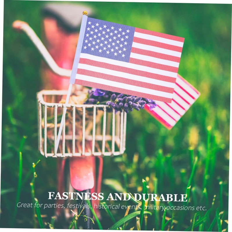 Sosoport Usa Flags 100pcs Handheld Flags Rainproof Fade-resistant Ideal for