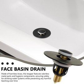 Bathroom Sink Drain Strainer,Copper Pop Up Sink Stopper | Kitchen Accessories for RV Counter Commercial Laundry Restroom Shower Toilet Pedestal