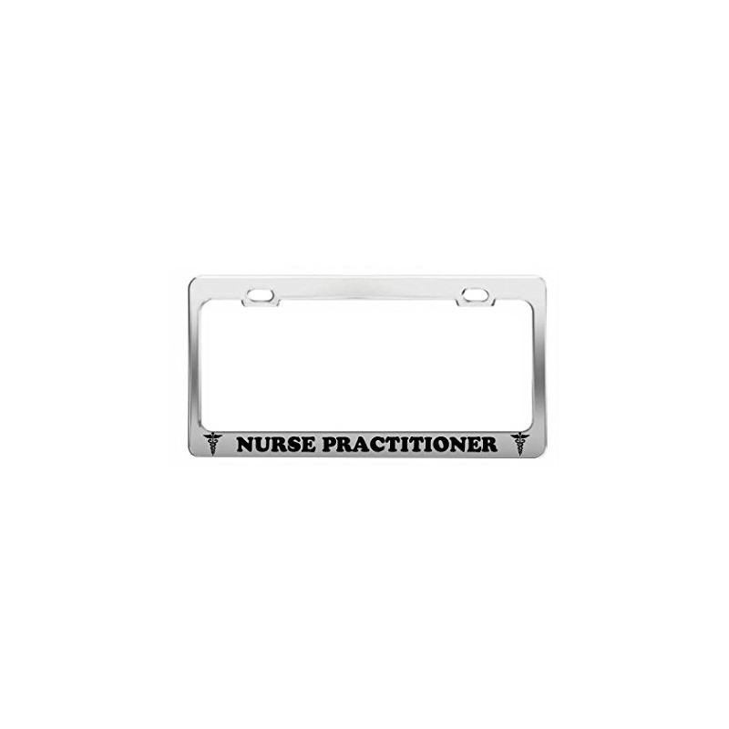 Product Express Nurse Practitioner License Plate Frame Chrome Metal Car