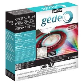 Pebeo Gédéo Kit Crystal 150 ML Transparent Epoxy Resin Glass Paste Effect-Pébéo Cristal-for Inclusion, Casting, Moulding, Varnishing-Wood & Other Ma, White, Model:766150US