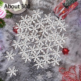 SM SunniMix Snowflake Confetti Decors Christmas Decorations Accessories Cute Holiday Decorations for Christmas Cards, Silver