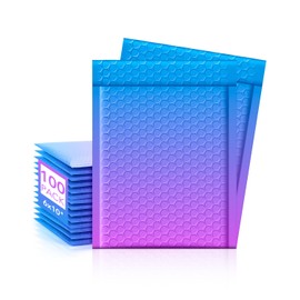 Metronic Bubble Mailers 6x10 Inch 100 Pack BluePurple Usable Size 6x9" Pretty Bubble Mailer Waterproof Padded Envelopes for Gift Packaging, Mailing, Shipping, Small Items Bulk