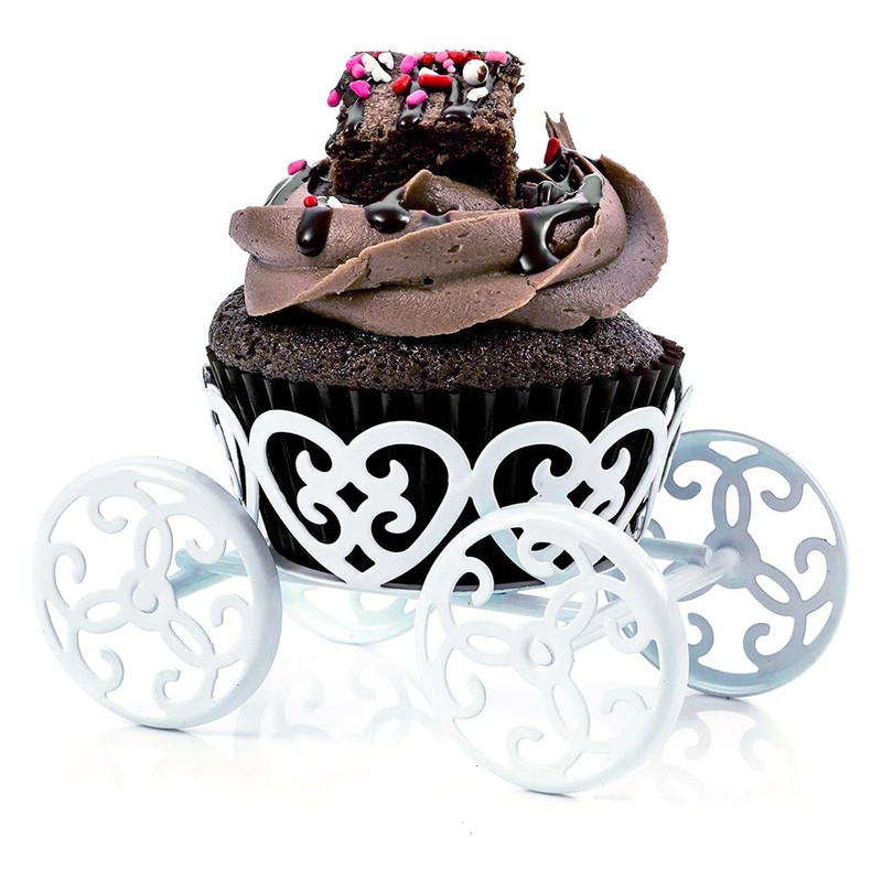 4-Pack Single Princess Carriage Cupcake Stand Holder Display