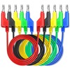 Cleqee 5PCS 4mm Stackable Banana Plug to Banana Plug Multimeter