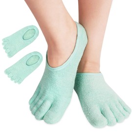 YL traV 1 Pairs 5-Toe Gel Moisturizing Socks, Suitable for Dry Heels, Vitamin E and Jojoba Oil Essence Moisturizing Foot Care Products, Women & Men