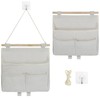 GOWTX 2Pcs Wall Hanging Storage Bag, Linen Fabric Hanging Storage,
