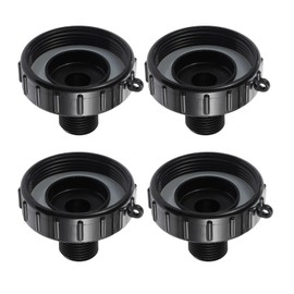 250-gallon IBC tote drain adapter, Water Hose Male Adapter for Garden Hose, Food Grade IBC Drain Adapter (2.44” Fine Thread × 3/4-inch male G-type hose， four pack)