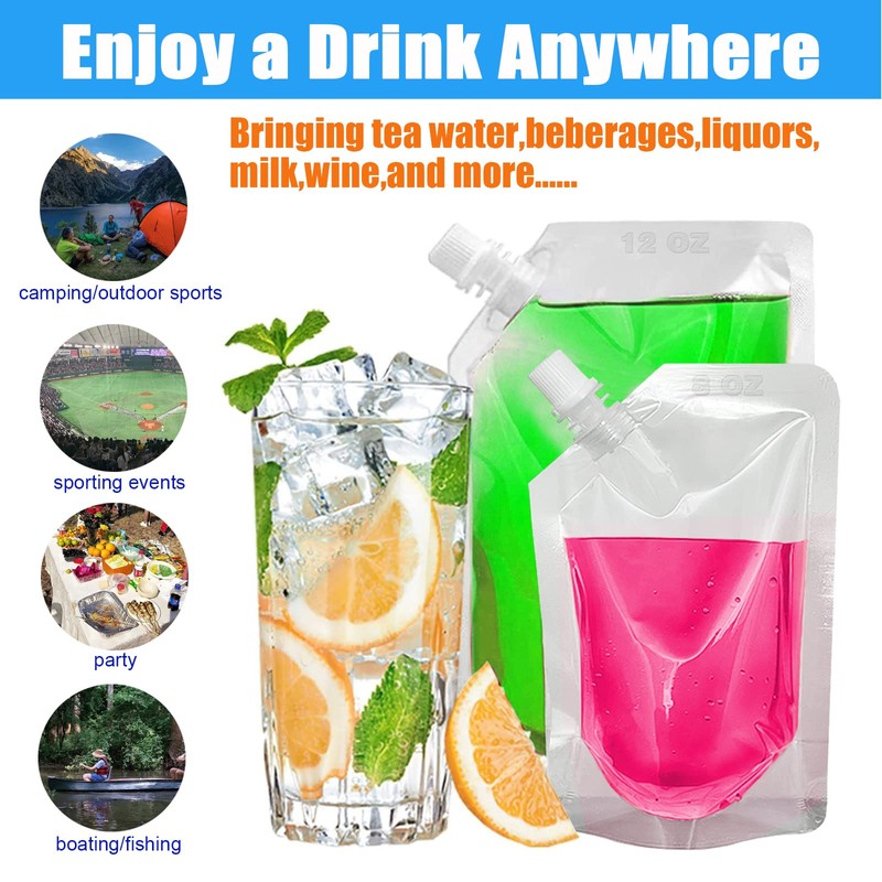 8Pcs Drinks Flasks Juice Flasks Liquor Pouch Reusable Drinking Flasks
