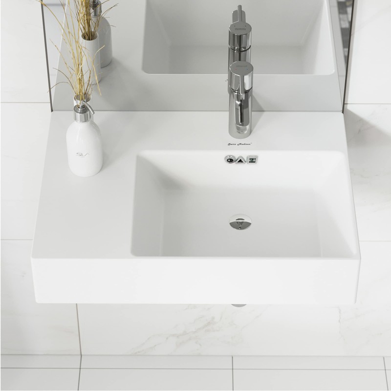 Swiss Madison SM-WS323 St. Tropez Wall Hung Sink with Right