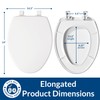Bemis 7300SLEC Slow Close Toilet Seat, Easy Clean Hinges and