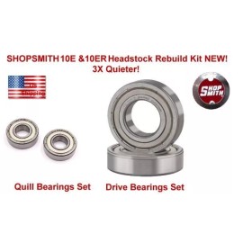 Shopsmith 10E & 10ER Bearings Rebuild Kit, Complete Set 3X Quieter, NEW.
