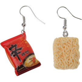 PULABO Funny Instant Noodle Chili Simulation Food Drop Earrings Women Fashion Jewelry Hook Earrings Artist Painter Jewelry Durable