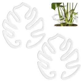 2PCS Plant Stem Support , Acrylic Monstera Stabilizer Grapple Holder Unique Design for Climbing Plants, Turtle Shell Bamboo Clamp Set, Ideal Plant Support for Thriving Growth Indoor Outdoor Plants