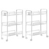 QWORK Mesh Wire 3 Tier Rolling Cart, 2 Pack Metal