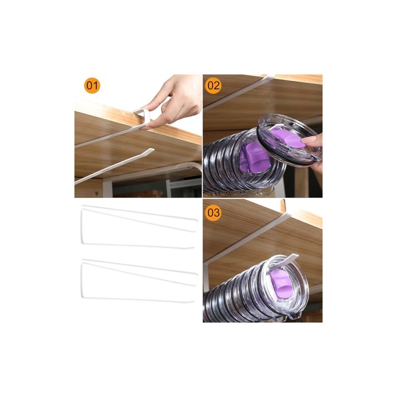 Cup Lid Organiser Pack of 2 Cup Lid Holder Under